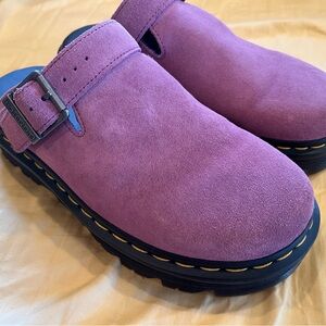 NEW Doc Martens Air Wair purple Suede Clogs Dr retro womens size 8 39 shoes